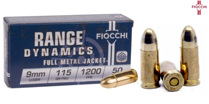 Fiocchi Range Dynamics 9mm 115 Grain Full Metal Jacket (FMJ)