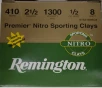 410 Remington Premier Nitro 2 5 in   1 2 oz  8 shot 25 rnds Sporting Clays 1300 fps M-ID  28879 STS410NSC8 UPC  047700501000