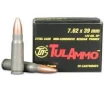 7 62x39 Tula 122 gr HP Steel hollow Point Case Non-Corrosive 20 Rnds  50 boxes    1000 Rnds M-ID   T01019 UPC   814950010190