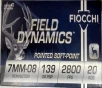 7mm-08 Rem Fiocchi Field Dynamics 139 gr  Pointed Soft Point PSP 20 rnds Brass 2800 fps M-ID  7MM08B UPC  762344711232