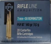 7mm-08 PPU 140 gr  PSPBT 20 rnds 2860 fps  Brass M-ID  PP708 UPC  8605003812760