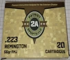 223 Rem Patriot Sports USA 55 gr  Full Metal Jacket FMJ 1000 rnds 3280 fps  50 boxes   Brass M-ID  P223055F UPC  850053775086