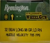 32 S W Long Remington Performance Wheelgun 98 gr  Lead Round Nose LRN 50 rnds 705 fps  Brass M-ID  22210 RPW32SWL UPC  047700478104
