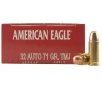 32 Auto American Eagle  Federal  71 gr  FMJ 1000 rnds  20 boxes   Brass M-ID  AE32AP UPC  029465093983