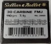 30 Carbine Sellier   Bellot 110gr FMJ 50ct M-ID  SB30A UPC   754908510375
