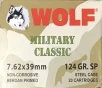 7 62x39mm Wolf Military Classic 124 Grain Soft Point SP Steel Case  25 Boxes of 20 Rounds    500 Rounds M-ID  645611300745 UPC  645611300745