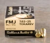 50rds - 7 62x25 Tokarev Sellier   Bellot 85gr  FMJ Ammo