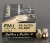 1000rds     45 ACP Sellier   Bellot 230gr  FMJ Ammo