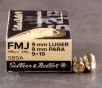 1000rds - 9mm Sellier   Bellot 115gr  FMJ Ammo