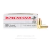 Winchester 40 Cal Ammo - 500  Rounds of 165 Grain FMJ-FN Ammunition