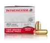 Winchester 40 Cal Ammo - 100 Rounds of 165 Grain FMJ Ammunition