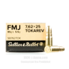 Sellier and Bellot 7 62 Tokarev Ammo - 50 Rounds of 85 Grain FMJ   