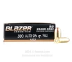 Blazer Brass 380 ACP Ammo - 50 Rounds of 95 Grain FMJ Ammunition