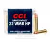 CCI 22 WMR Ammo - 50 Rounds of 40 Grain JHP Ammunition