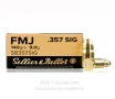 Sellier and Bellot 357 Sig Ammo - 50 Rounds of 140 Grain FMJ   