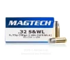 Magtech 32 S W Long Ammo - 50 Rounds of 98 Grain LRN Ammunition