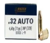 Magtech 32B Range Training  32 ACP 71 gr Jacketed Hollow Point  JHP  50 Bx  20 Cs