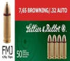 Sellier   Bellot SB32A Handgun  32 ACP 73 gr Full Metal Jacket  FMJ  50 Bx  40 Cs