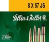 Sellier   Bellot SB857JSB Rifle  8x57mm JS 196 gr Soft Point Cut-Through Edge  SPCE  20 Bx  20 Cs
