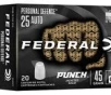 Federal PD25P1 Punch Personal Defense 162262 25ACP 45gr Hollow Point 20 Per Box
