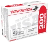 Winchester USA  45 ACP 230 Grain FMJ Centerfire Handgun Ammo Bulk Pack