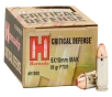 Hornady Critical Defense 9mmx18mm Makarov 95 Grain Handgun Ammo