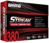 STREAK Ammunition Streak Target  380 ACP  100 Grain  Total Metal Coating Non-Incendiary Red Tracer Bullet  50 Round Box 380100TMC-RED