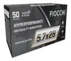 Fiocchi Ammunition Hyperformance  5 7X28MM  40Gr  Tipped Hollow Point  50 Round Box 57PT40