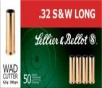 Sellier   Bellot Pistol  32 S W Long  100 Grain  Wadcutter  50 Round Box SB32SWLB