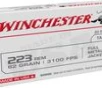 Winchester Ammo W223FMJ62 USA Target 223 Rem 62 gr Full Metal Jacket  FMJ  Rifle Ammo     20 Rounds