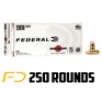Federal Range and Target 9MM  115gr  FMJ - 250 Rounds  5 boxes of 50 rnds 