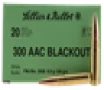 Sellier  Bellot 300BLKA Rifle 300 AAC Blackout 124 GR Full Metal Jacket 20 Bx  50 Cs