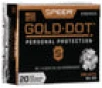 Speer Ammo 23606GD Gold Dot Personal Protection  380 Automatic Colt Pistol  ACP  90 GR Hollow Point 20 Bx  10 Cs