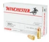 Winchester USA White Box  380 Ammo Brass 95-Grain 50-Rounds FMJ 