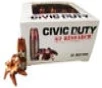 G2R Research Civic Duty Centerfire Handgun Ammo Brass  45 ACP  168 Grain 20 rounds per box  25 boxes per case 
