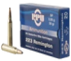 PPU Centerfire Rifle Brass  223 Rem 55-Grain 20-Rounds SP 