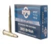 PPU Standard Rifle Brass  303 BRT 180 Gr 20-Rounds Soft Point 