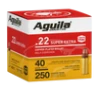 Aguila Rimfire 22 LR  40gr  Copper-Plated Solid Point  250rd Box