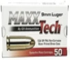 MaxxTech 9mm 124gr  1150 fps  FMJ  50Bx 20Cs