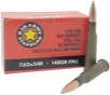 Red Army Standard 7 62x54mm Russian  148gr  Full Metal Jacket  20rd Box