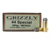 Grizzly Cartridge Bear Load 44 Special Ammo 260 Grain Flat Nose Box of 20