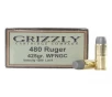 Grizzly Cartridge Bear Load 480 Ruger Ammo 425 Grain Flat Nose Box of 20