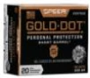 Speer Gold Dot Short Barrel Handgun Ammunition  45 ACP 230 gr HP 820 fps 20 ct