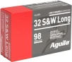 Aguila Ammunition  32 S W Long 98 Grain Lead Round Nose Brass Cased Pistol Ammo 50 Rounds 1E322340
