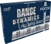 Fiocchi Range Dynamics 25 Auto 50 Grain FMJ Brass Pistol Ammo 50 Rounds 25AP