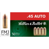 Sellier   Bellot 45 Auto 230 Grain Full Metal Jacket Brass Cased Pistol Ammo 50 Rounds SB45A