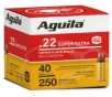 Aguila Ammunition  22LR High Vel  1255fps  40 Grain Plated Lead Round Nose Brass Case Ammo 250 Rounds 1B221100