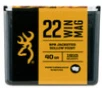 Browning 22 WMR Performance Rimfire B195122050 40 Grain BPR Jacketed Hollow Point CASE 1000 Rounds