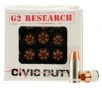 G2 Research Civic Duty 64 gr Copper Expansion Projectile  380 ACP Ammo  20 box - CIVIC 380