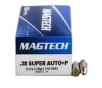 Magtech 38 Super Automatic   NOT FOR REVOLVERS    130gr FMJ Ammunition 50rds - 38S